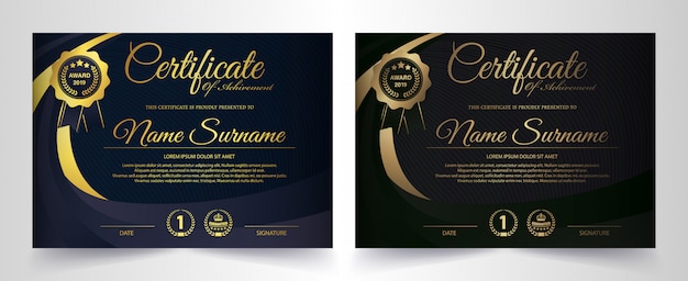 Premium Vector | Premium black certificate template