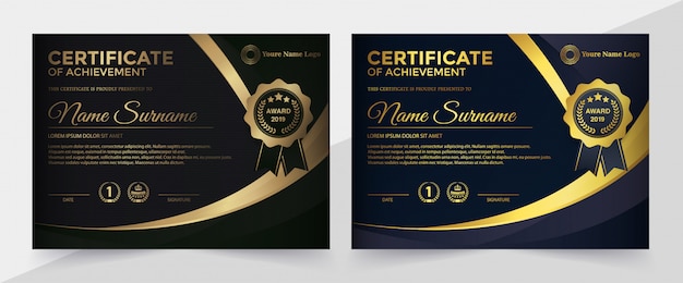 Premium black certificate template Vector | Premium Download