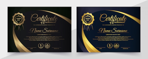 Premium Vector | Premium black certificate template