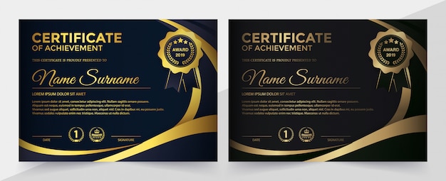 Premium Vector | Premium black certificate template