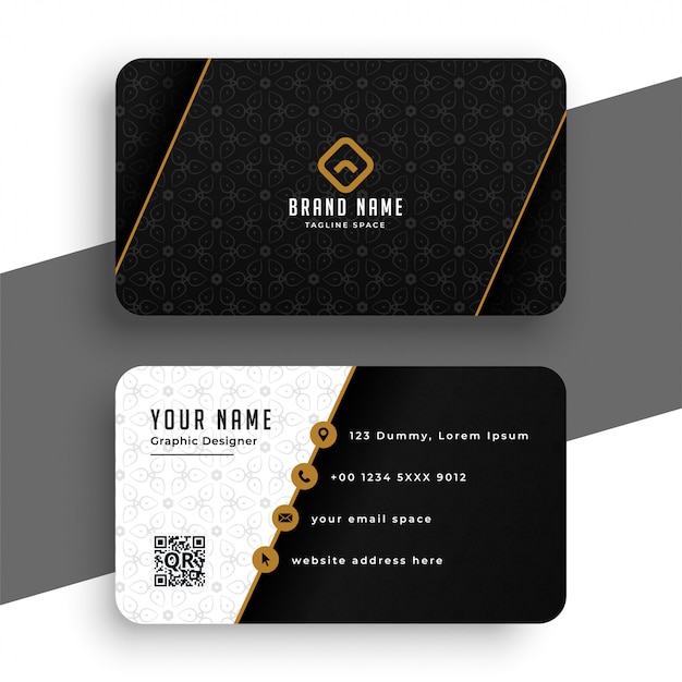 Premium black and gold business card template Free Vector