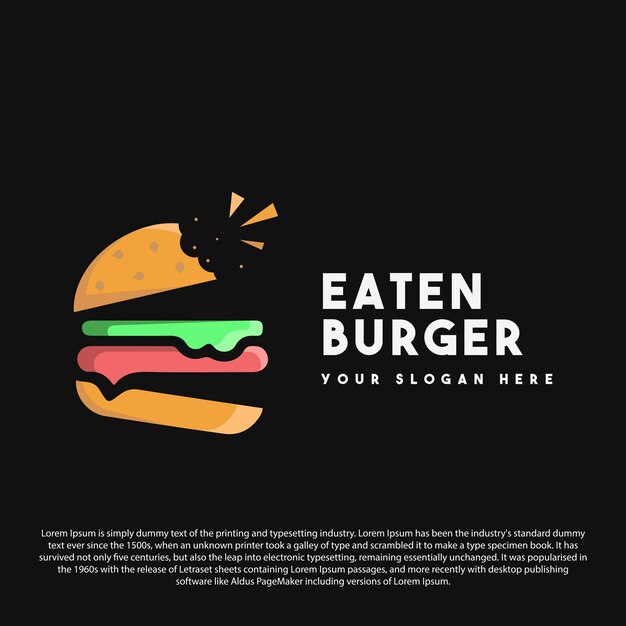 Premium Vector | Premium burger logo design eaten burger logo design ...