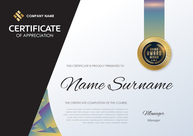 Premium Vector Premium Certificate Template