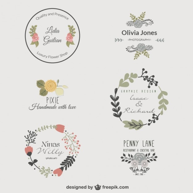 Premium floral logo templates | Free Vector