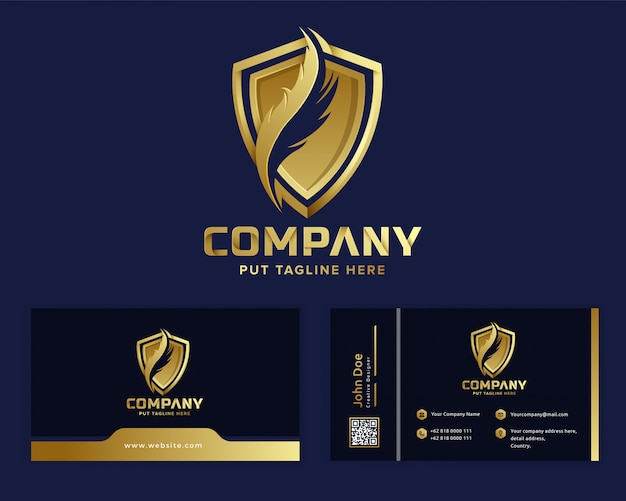 Premium Vector Premium Gold Feather Law Logo Template For Company