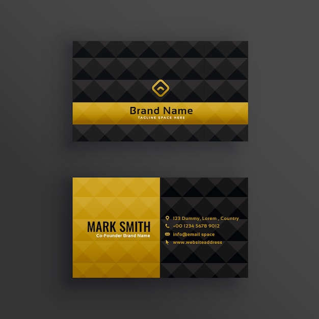 Premium luxury business card design with\
diamond pattern