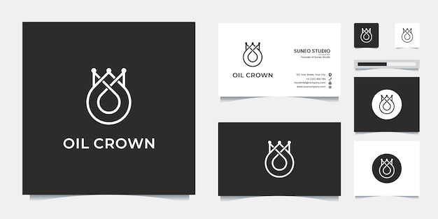 Download Free Premium Oil Crown Line Style Logo Design And Business Card Use our free logo maker to create a logo and build your brand. Put your logo on business cards, promotional products, or your website for brand visibility.