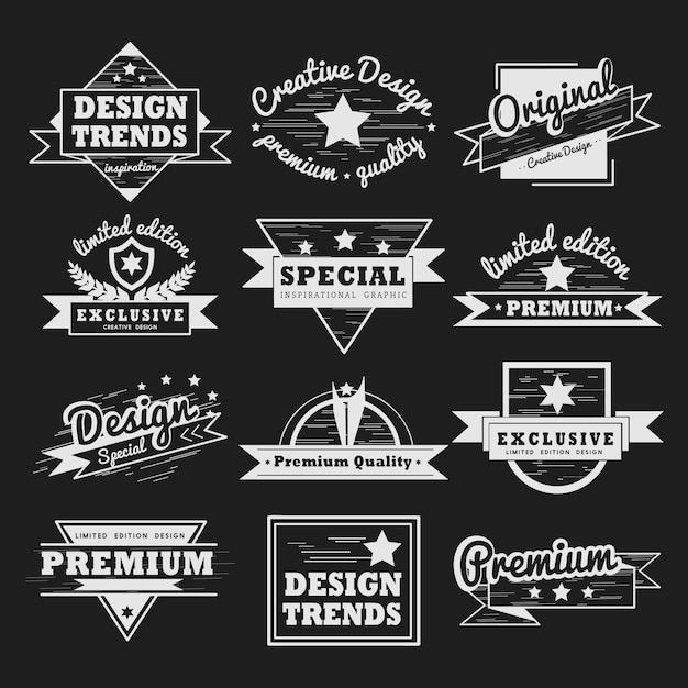 Download Free Download This Free Vector Premium Quality Badge Vector Set Use our free logo maker to create a logo and build your brand. Put your logo on business cards, promotional products, or your website for brand visibility.