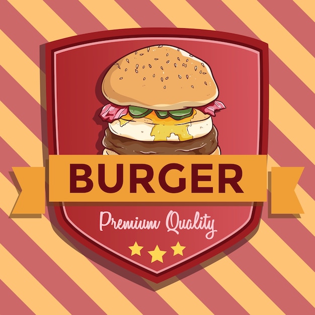 Premium Vector | Premium quality of burger for the banner or badge