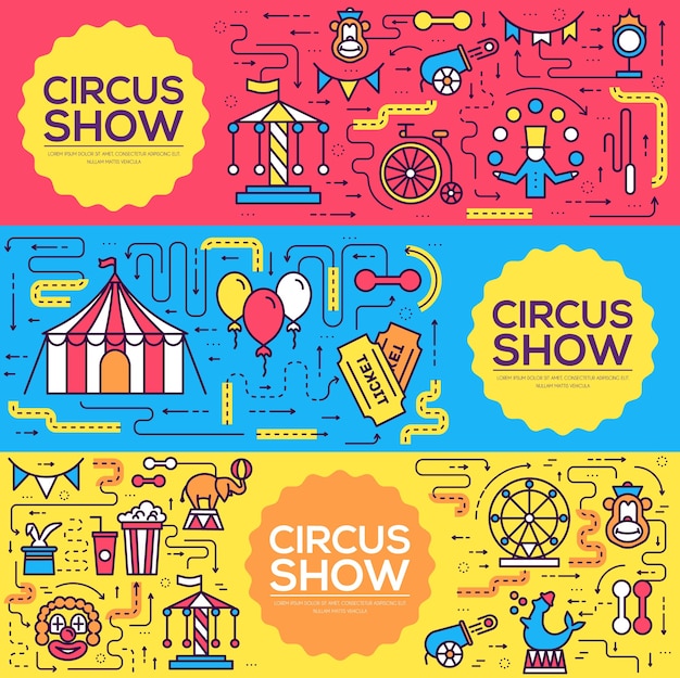 Premium Vector | Premium quality circus outline icons infographic set