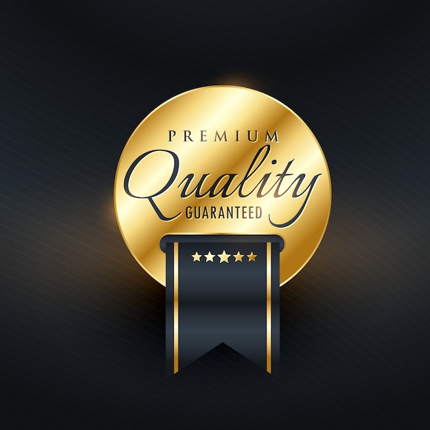 Premium Vector Premium quality  guarentee golden label design