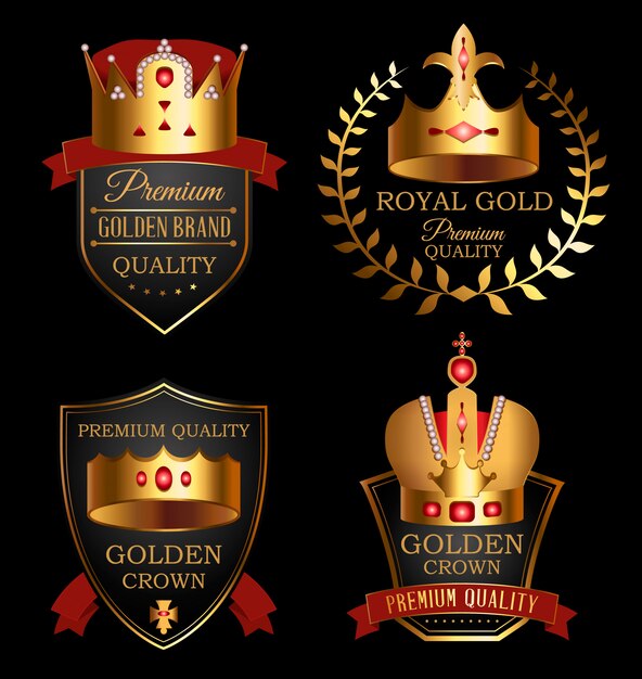 Download Free Premium Quality Mark Set With Golden Crown Premium Vector Use our free logo maker to create a logo and build your brand. Put your logo on business cards, promotional products, or your website for brand visibility.