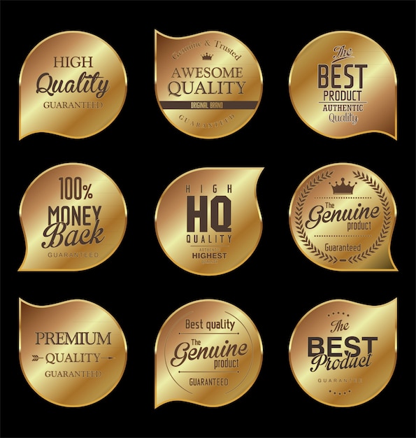 Premium Vector Premium quality retro labels collection