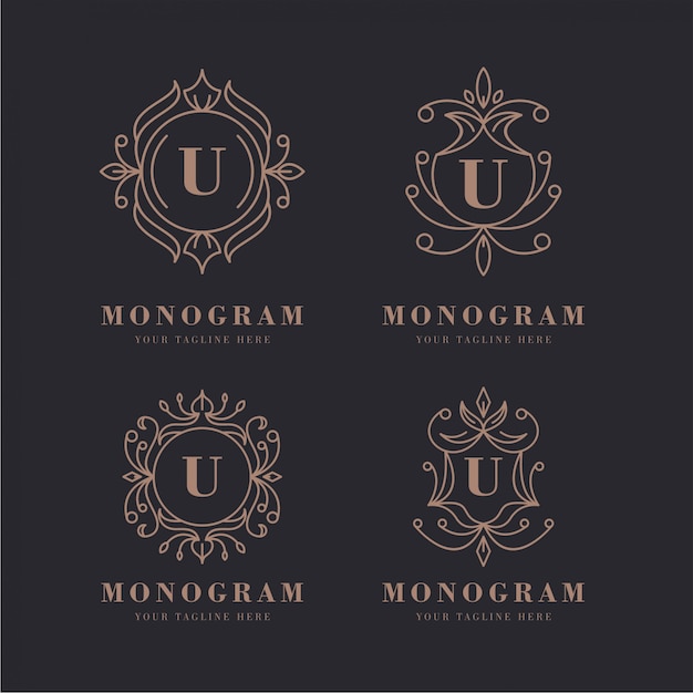 Download Free Premium Of Set Four Monogram Logo Design Premium Vector Use our free logo maker to create a logo and build your brand. Put your logo on business cards, promotional products, or your website for brand visibility.