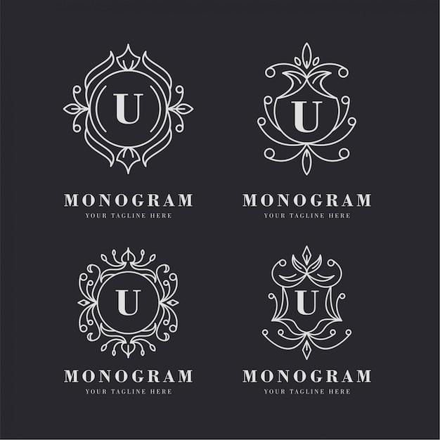 Download Free Premium Of Set Four Monogram Logo Design Premium Vector Use our free logo maker to create a logo and build your brand. Put your logo on business cards, promotional products, or your website for brand visibility.