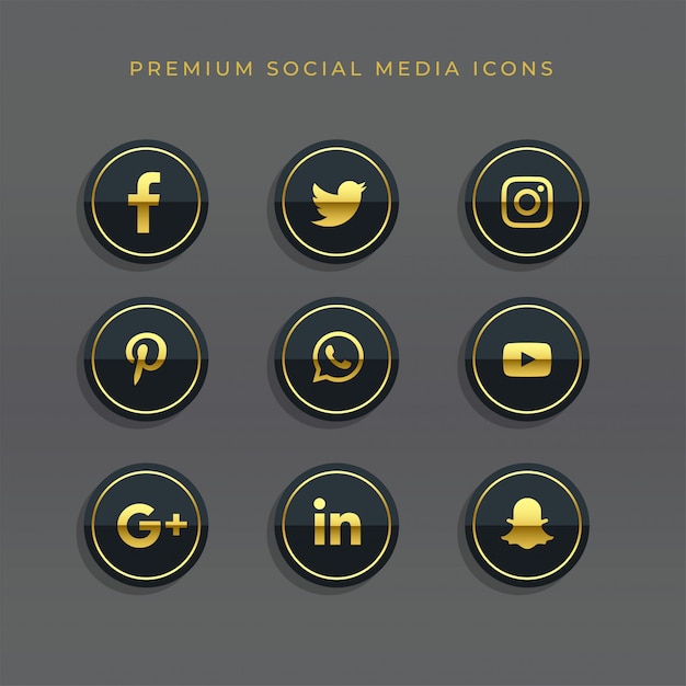 Download Free Premium Set Of Golden Social Media Icons And Logos Free Vector Use our free logo maker to create a logo and build your brand. Put your logo on business cards, promotional products, or your website for brand visibility.