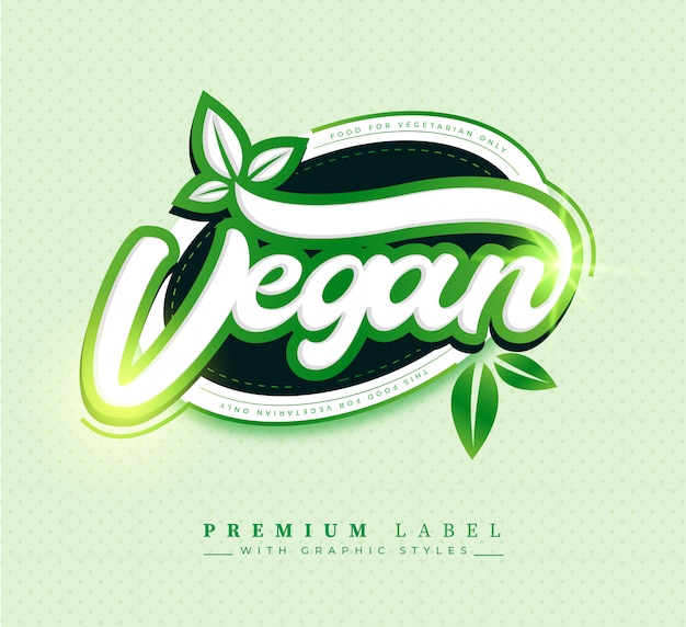 Free Vector | Premium vegan food label sticker badge