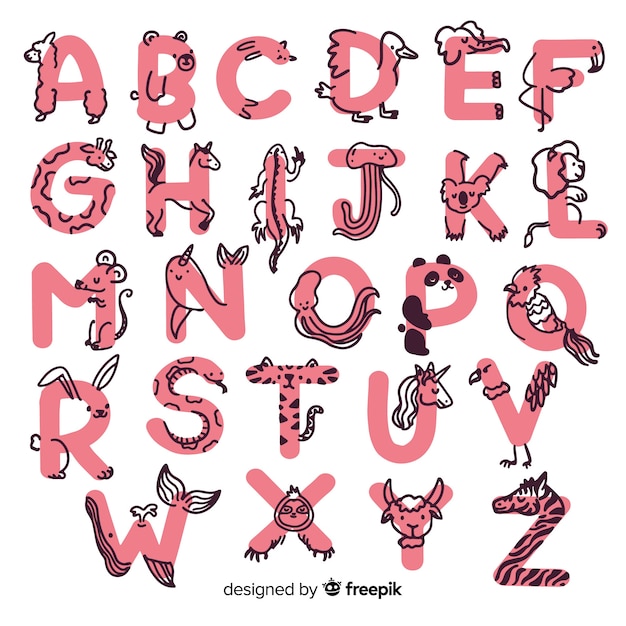 Download Preschool animal alphabet collection Vector | Free Download