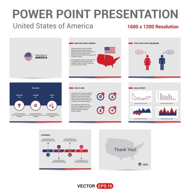 Presentation About The United States Of America Vector Free Download