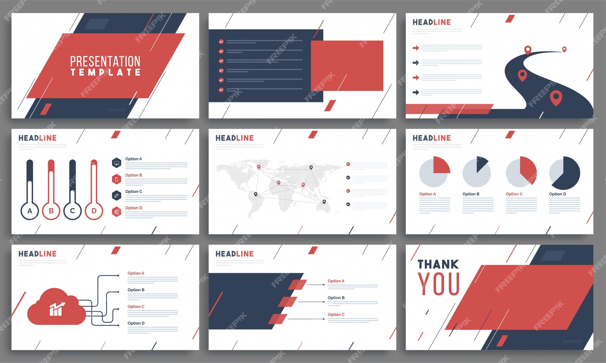Premium Vector | Presentation templates with infographic element.