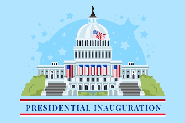 Free Vector | Presidential inauguration illustration with for usa white ...