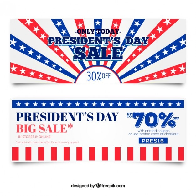 Free Vector | Presidents day sale banners