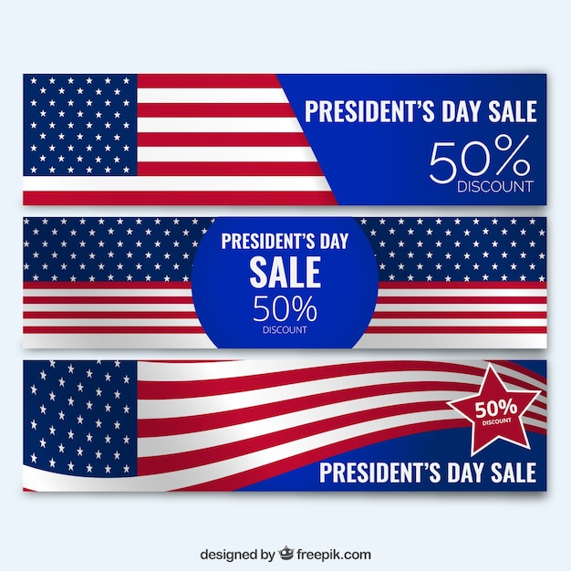 Premium Vector Presidents day sale banners