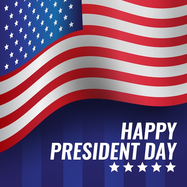 Free Vector | Presidents day with realistic flag