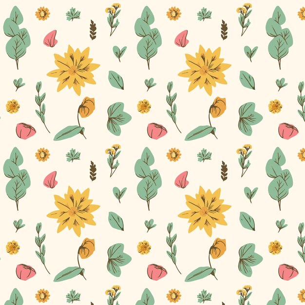 Free Vector Pressed flowers pattern