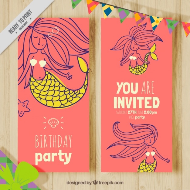 Download Free Vector | Pretty birthday card with hand-drawn lovely ...
