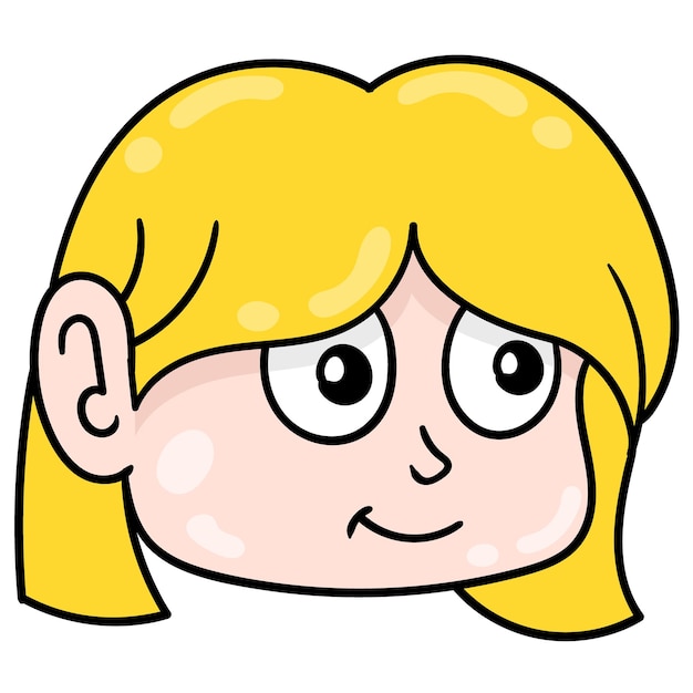 Premium Vector | Pretty blonde head wanita, vector illustration carton ...