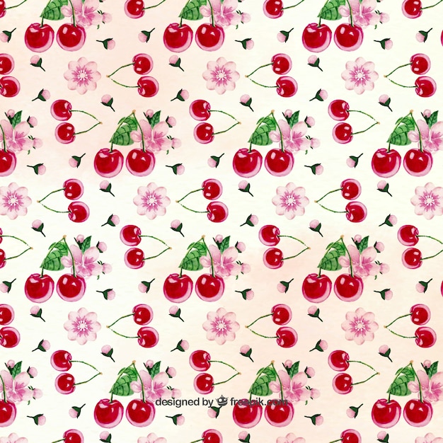 Pretty cherry pattern | Free Vector