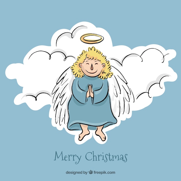 Pretty christmas angel in the sky