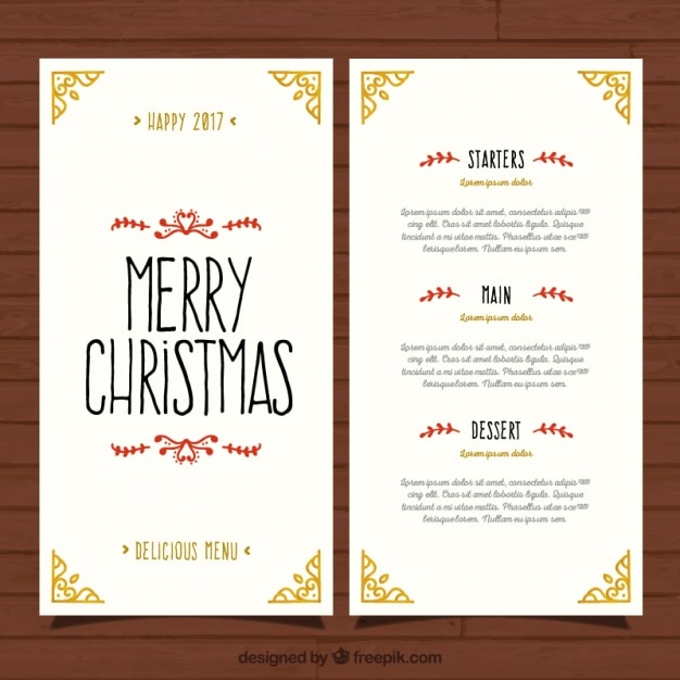 Free Vector | Pretty and elegant christmas menu template