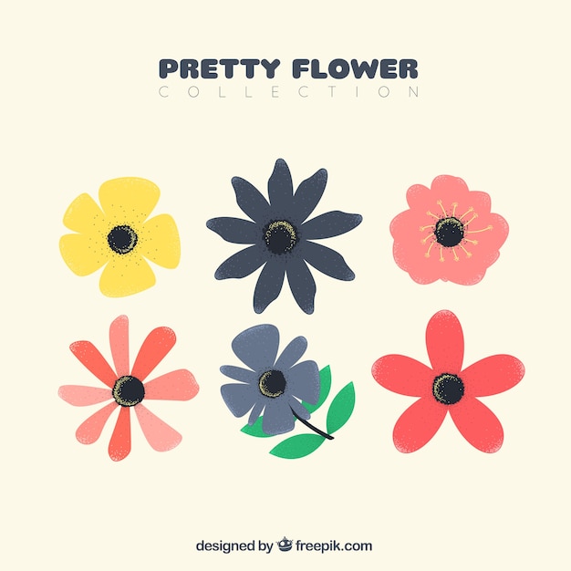 Pretty flowers collection in flat style | Free Vector