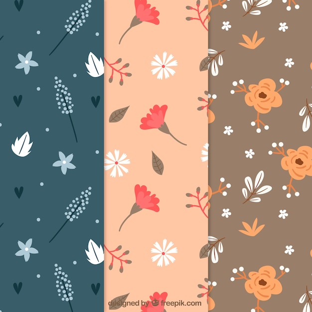 free-vector-pretty-flowers-patterns-collection-in-flat-style