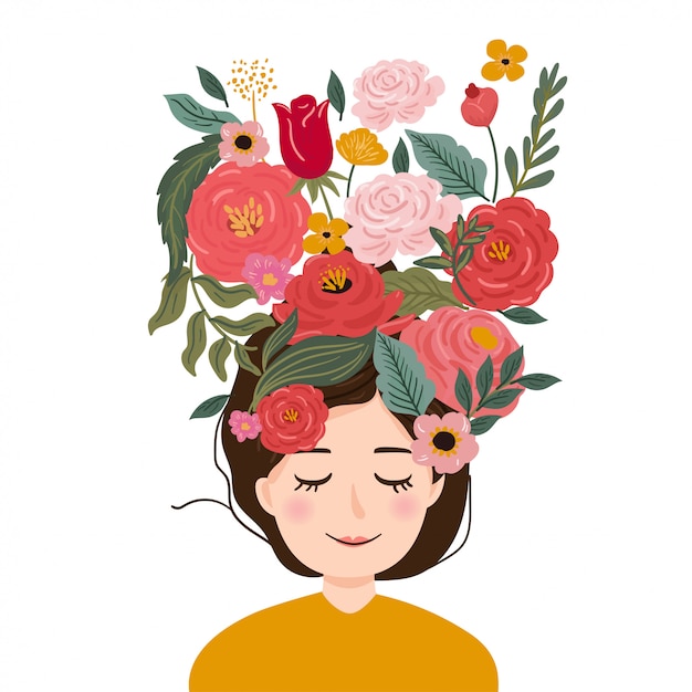 flower on head