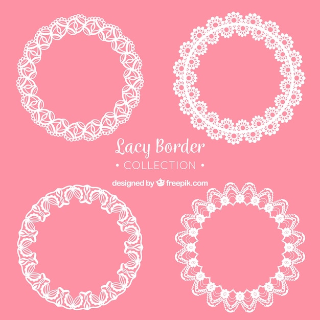 Download Pretty lace floral wreaths | Free Vector