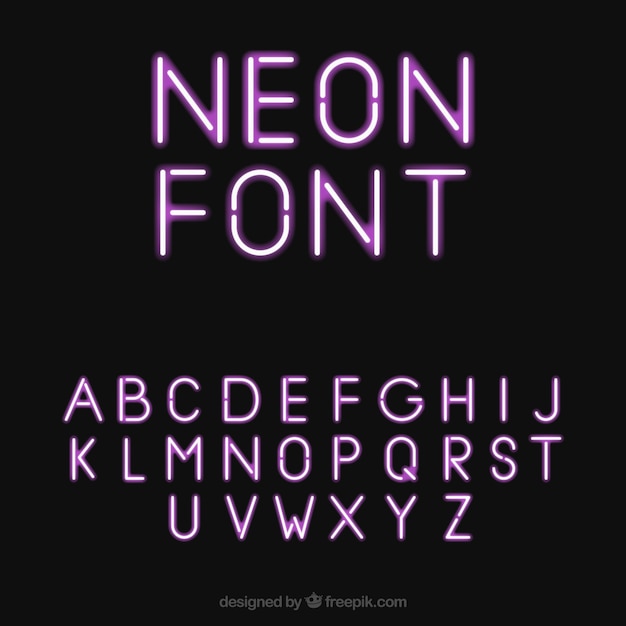 Download Vector Pretty Neon Font Vectorpicker