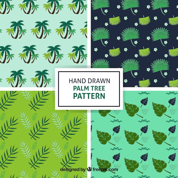 Pretty patterns of palm trees Free Vector