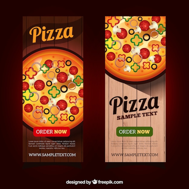 Pretty realistic style pizza banners