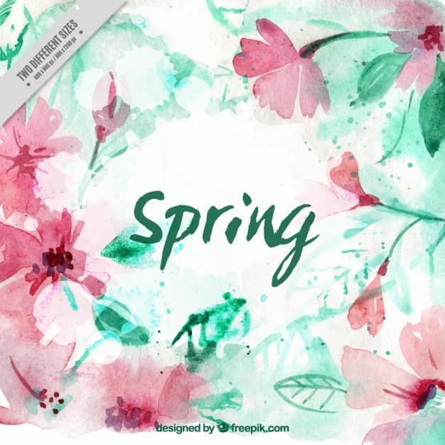 Pretty watercolor flowers background