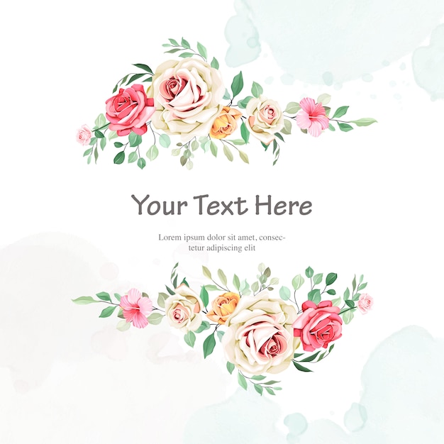 Download Premium Vector | Pretty wedding invitation template with ...
