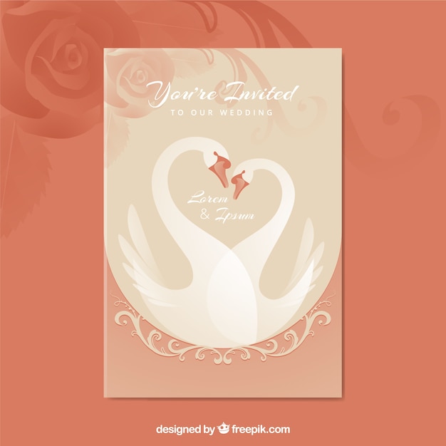 wedding invitations with swans