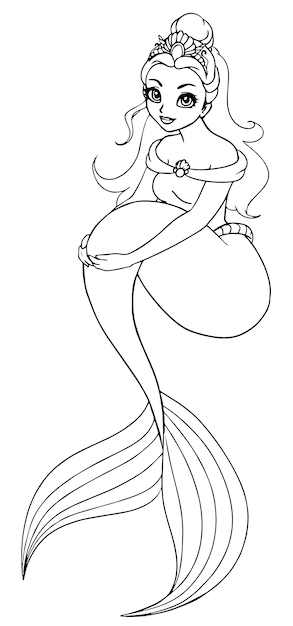 かなり若い人魚姫 プレミアムベクター