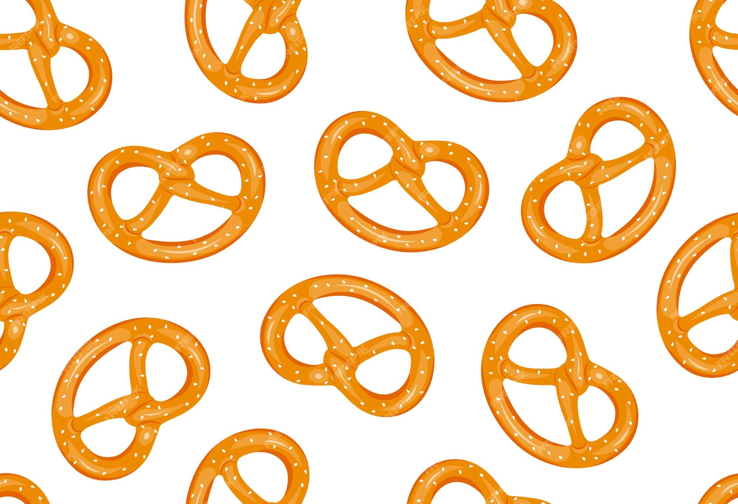 Premium Vector Pretzel Seamless Pattern On White Background Vector Illustration