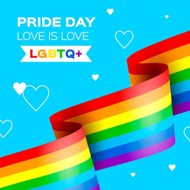 Download Pride day celebration rainbow flag | Free Vector