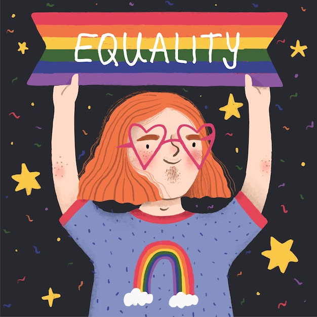 Free Vector | Pride day concept equality message