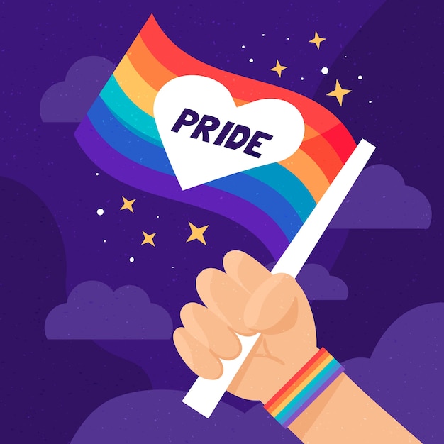 Free Vector | Pride day concept with flag