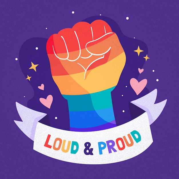 Download Pride day concept with rainbow hand | Free Vector